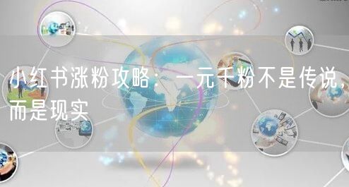 小红书涨粉攻略：一元千粉不是传说，而是现实