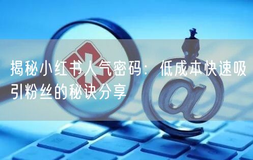 揭秘小红书人气密码：低成本快速吸引粉丝的秘诀分享