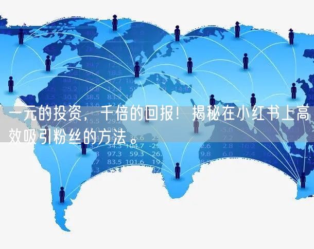 一元的投资，千倍的回报！揭秘在小红书上高效吸引粉丝的方法。