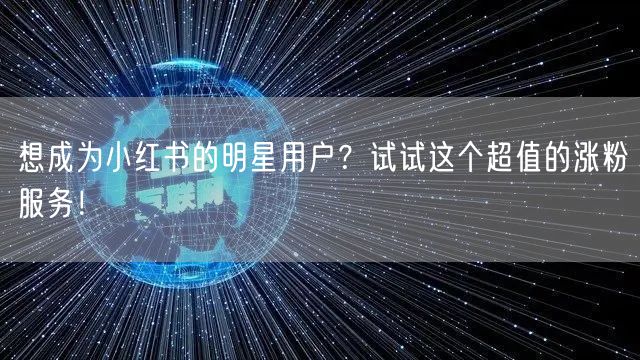 想成为小红书的明星用户？试试这个超值的涨粉服务！