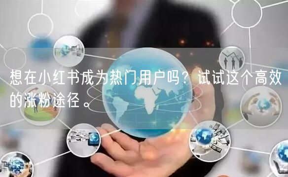 想在小红书成为热门用户吗？试试这个高效的涨粉途径。