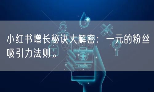 小红书增长秘诀大解密：一元的粉丝吸引力法则。