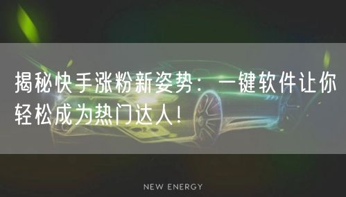 揭秘快手涨粉新姿势：一键软件让你轻松成为热门达人！