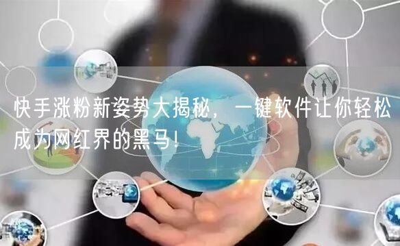 快手涨粉新姿势大揭秘，一键软件让你轻松成为网红界的黑马！
