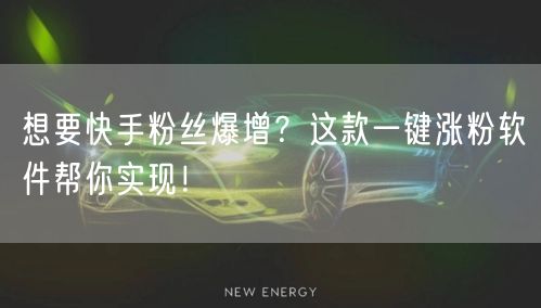 想要快手粉丝爆增？这款一键涨粉软件帮你实现！