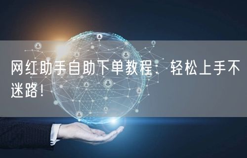 网红助手自助下单教程：轻松上手不迷路！