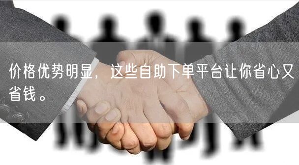 价格优势明显，这些自助下单平台让你省心又省钱。