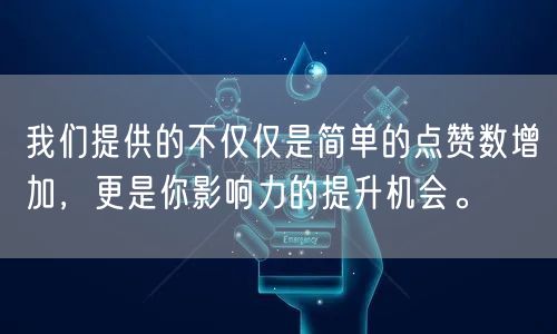 我们提供的不仅仅是简单的点赞数增加，更是你影响力的提升机会。