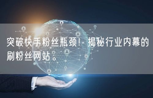 突破快手粉丝瓶颈！揭秘行业内幕的刷粉丝网站。