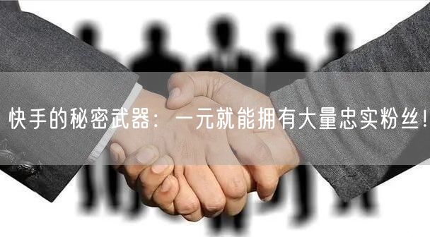 快手的秘密武器：一元就能拥有大量忠实粉丝！