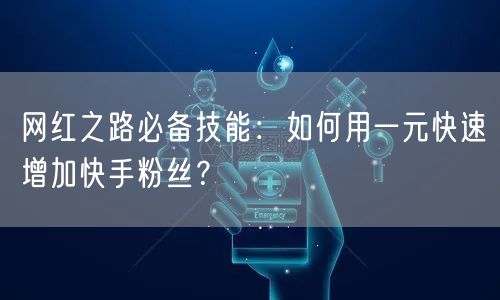 网红之路必备技能：如何用一元快速增加快手粉丝？