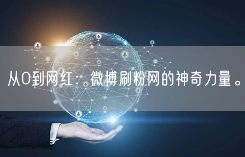 从0到网红：微博刷粉网的神奇力量。