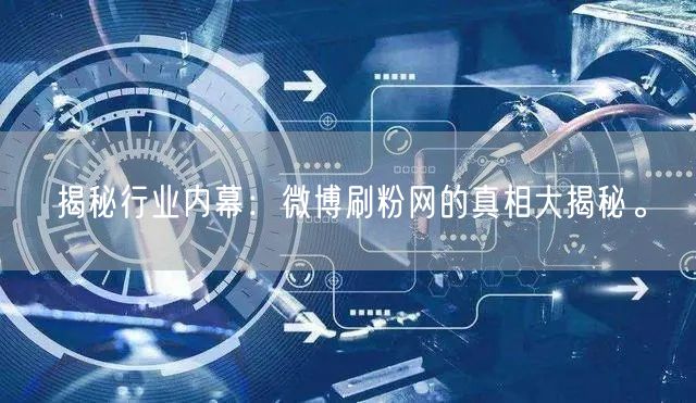 揭秘行业内幕：微博刷粉网的真相大揭秘。