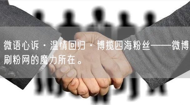微语心诉·温情回归·博揽四海粉丝——微博刷粉网的魔力所在。