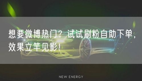 想要微博热门？试试刷粉自助下单，效果立竿见影！