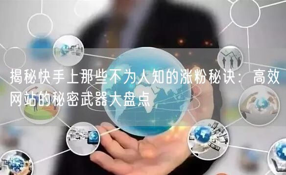 揭秘快手上那些不为人知的涨粉秘诀：高效网站的秘密武器大盘点